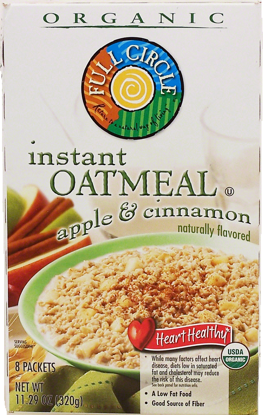 Full Circle Organic apple & cinnamon instant oatmeal, 8-packets Full-Size Picture